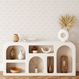 Abnehmbare Tapete Arches Greyge, selbstklebende Tapete, abziehen und aufkleben, Wandbild, traditionelle ungeklebte Tapete, Boho Neutral Decor