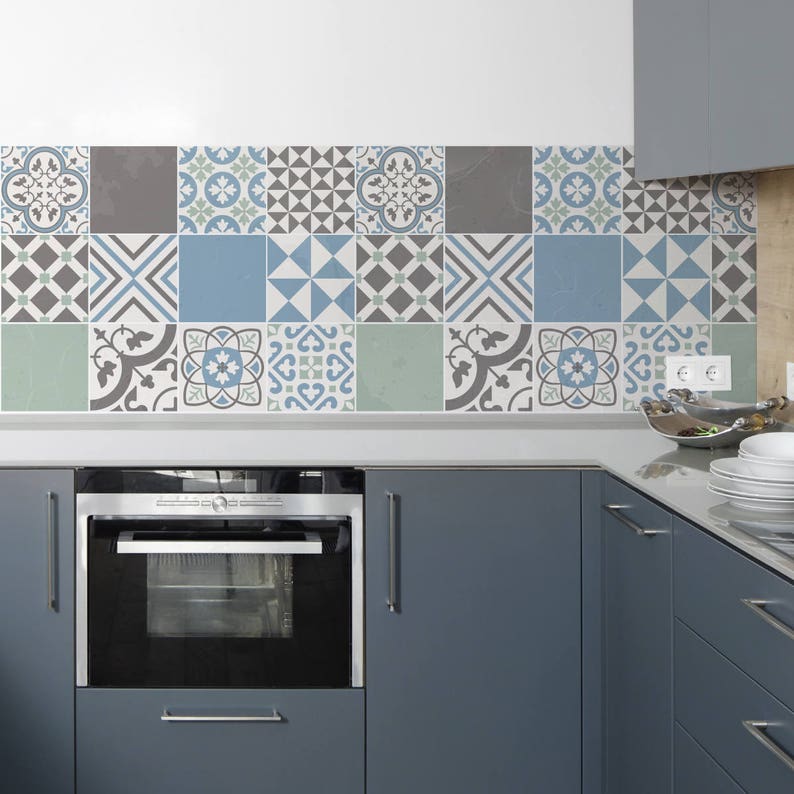 Portuguese Tiles Stickers Amadora Pack Of 36 Tile Decals Art