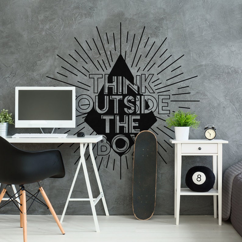think outside the box wall decal sticker office wall decal | etsy