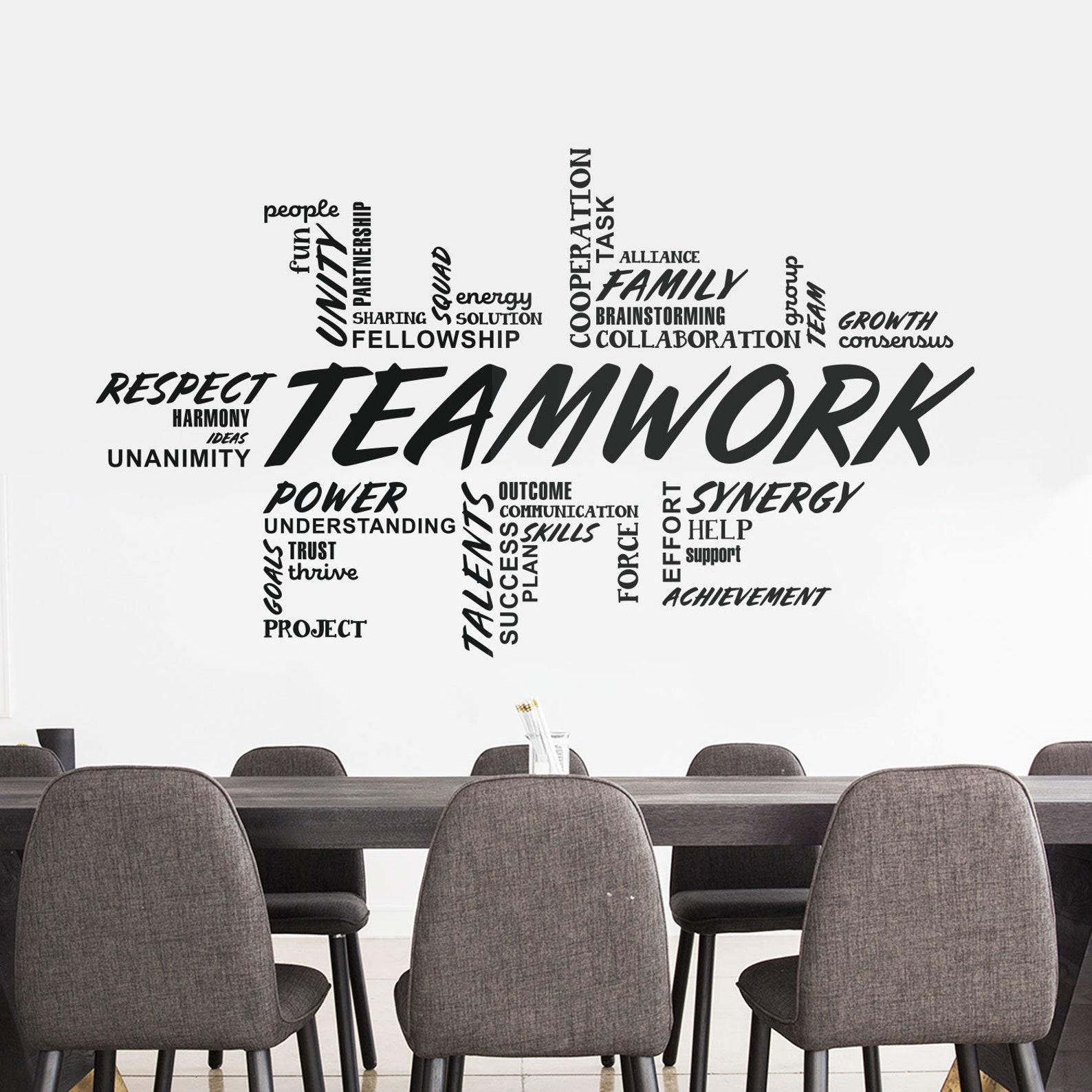 Teamwork Wall Decal Teamwork Decal Office Wall Art Office Etsy