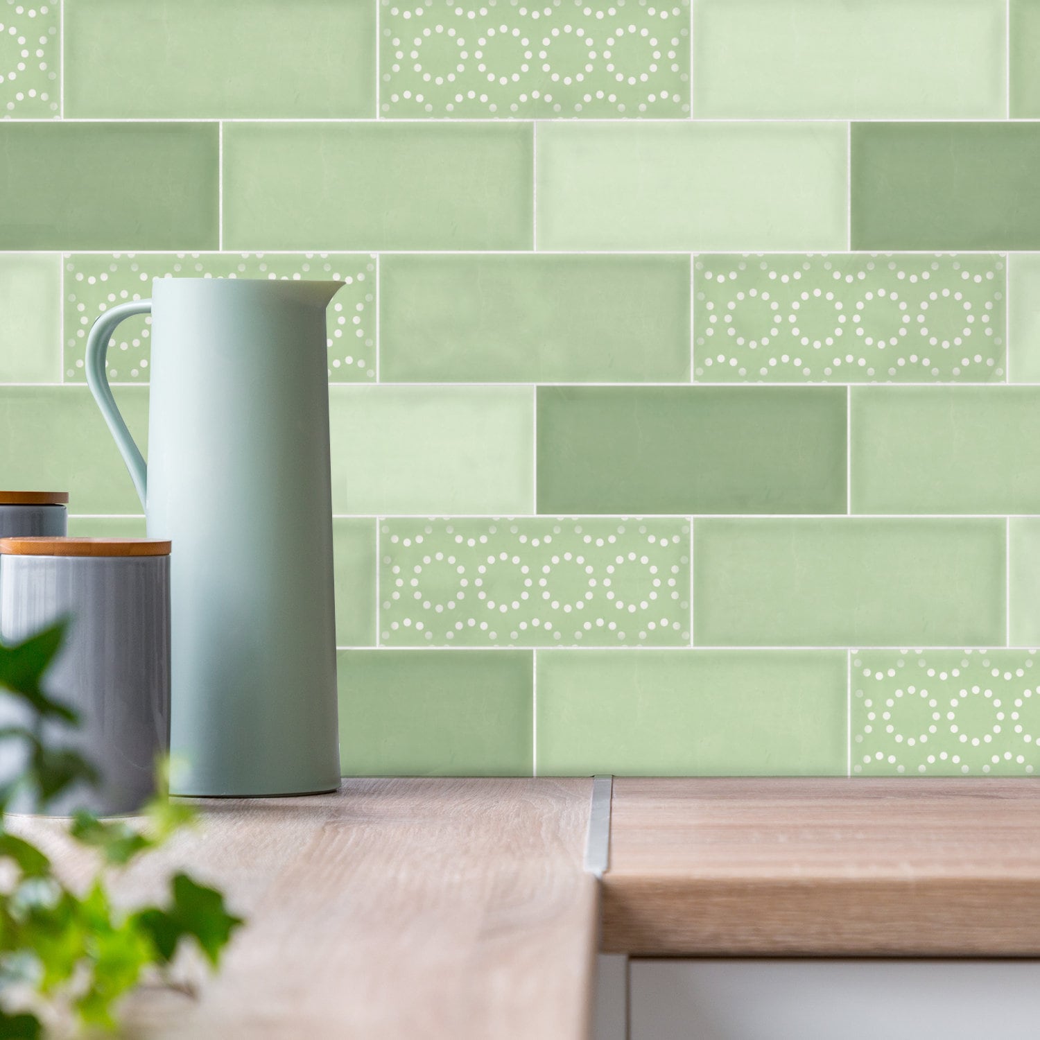 Metro Sage Green Backsplash Peel and Stick in Roll Wall - Etsy Canada