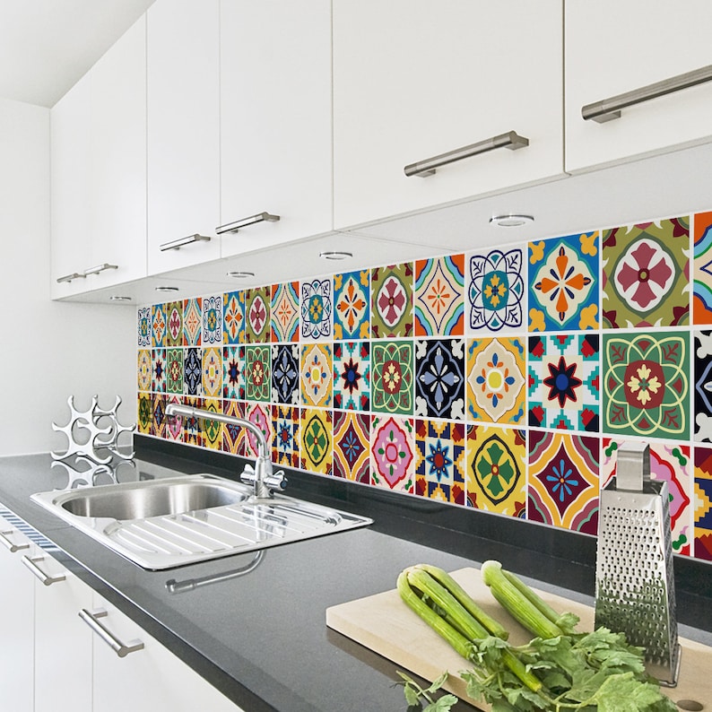 Talavera Tile Decals Selfadhesive Wall & Floor Tile Etsy UK