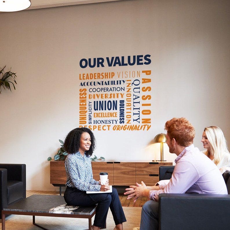 Our Values Wall Decal Values Decal Office Wall Art Office Etsy UK