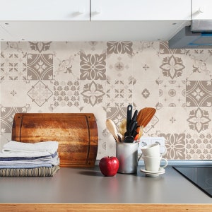 Soft Floral Kitchen and Bathroom Backsplash - Removable Vinyl Wallpaper - Peel & Stick Backsplash Panel