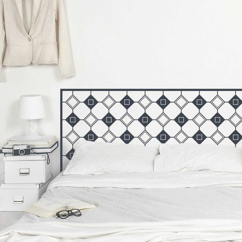 Geometric Headboard Wall Decal Sticker Bedroom Wall Sticker Etsy
