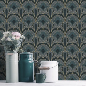 Art Deco Tiles Backsplash Peel and Stick in Roll - Wall Decor - Crédence adhésive - Backsplash Decals - Self Adhesive Vinyl Wallpaper