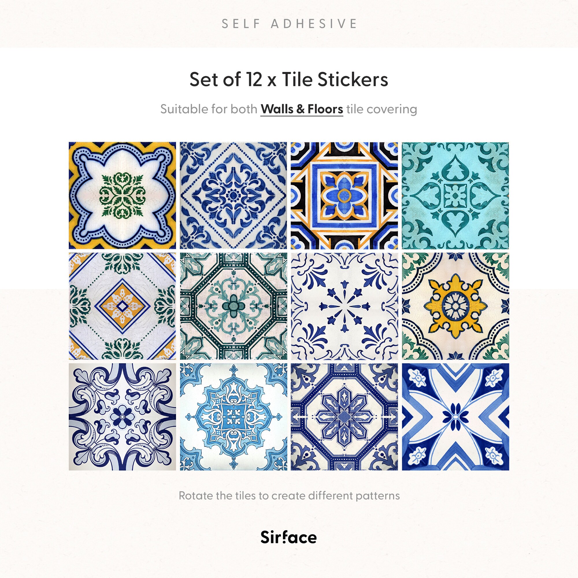 Traditional Spanish Tile Decals Selfadhesive Wall & Floor Etsy UK