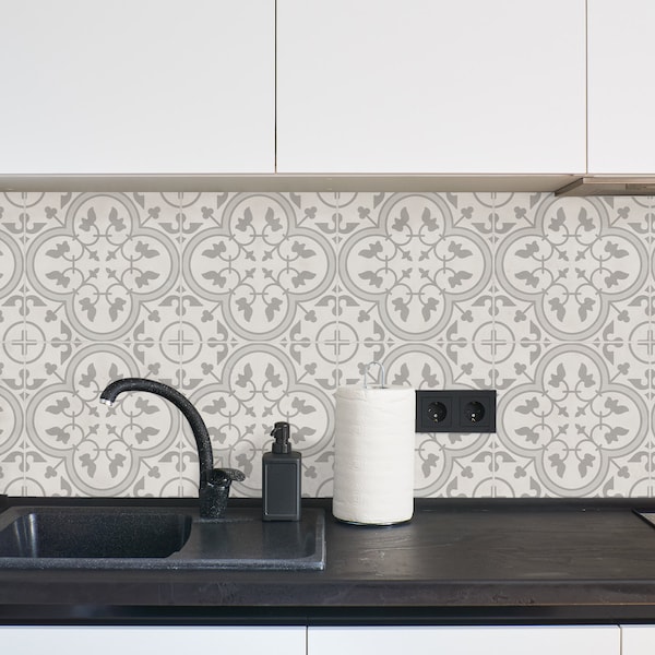 Marokkanische Neutrale Fliesen Rückwandfolie - Wanddeko - Crédence Adhésive - Backsplash Decals - Selbstklebende Vinyl Tapete