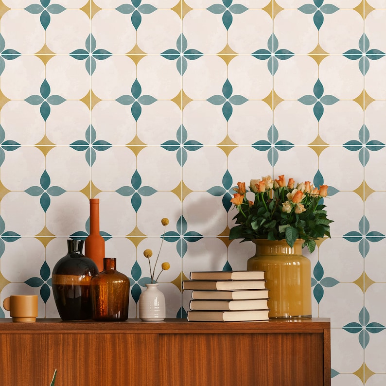 Evening Star Teal Tile/wall/stair Vinyl Decal/ Stickers Etsy