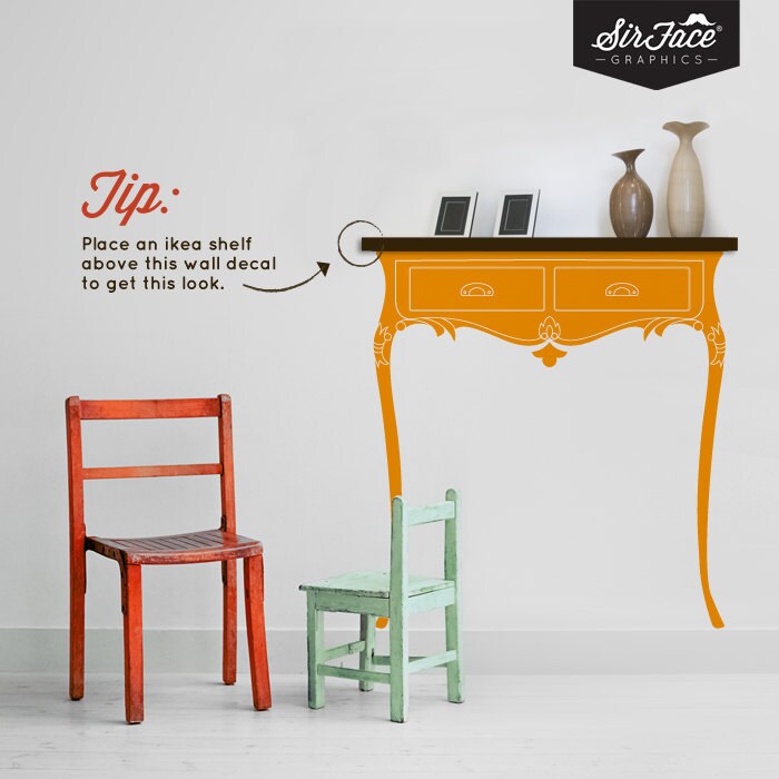 Vintage French Dresser Wall Decal Furniture Wall Decal Etsy