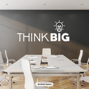 Think Big 3D Office Decor, Think Big, Office, Wall, Art, Decor, 3D, PVC, Typography, Inspirational, Motivational, Work, Success, Decals