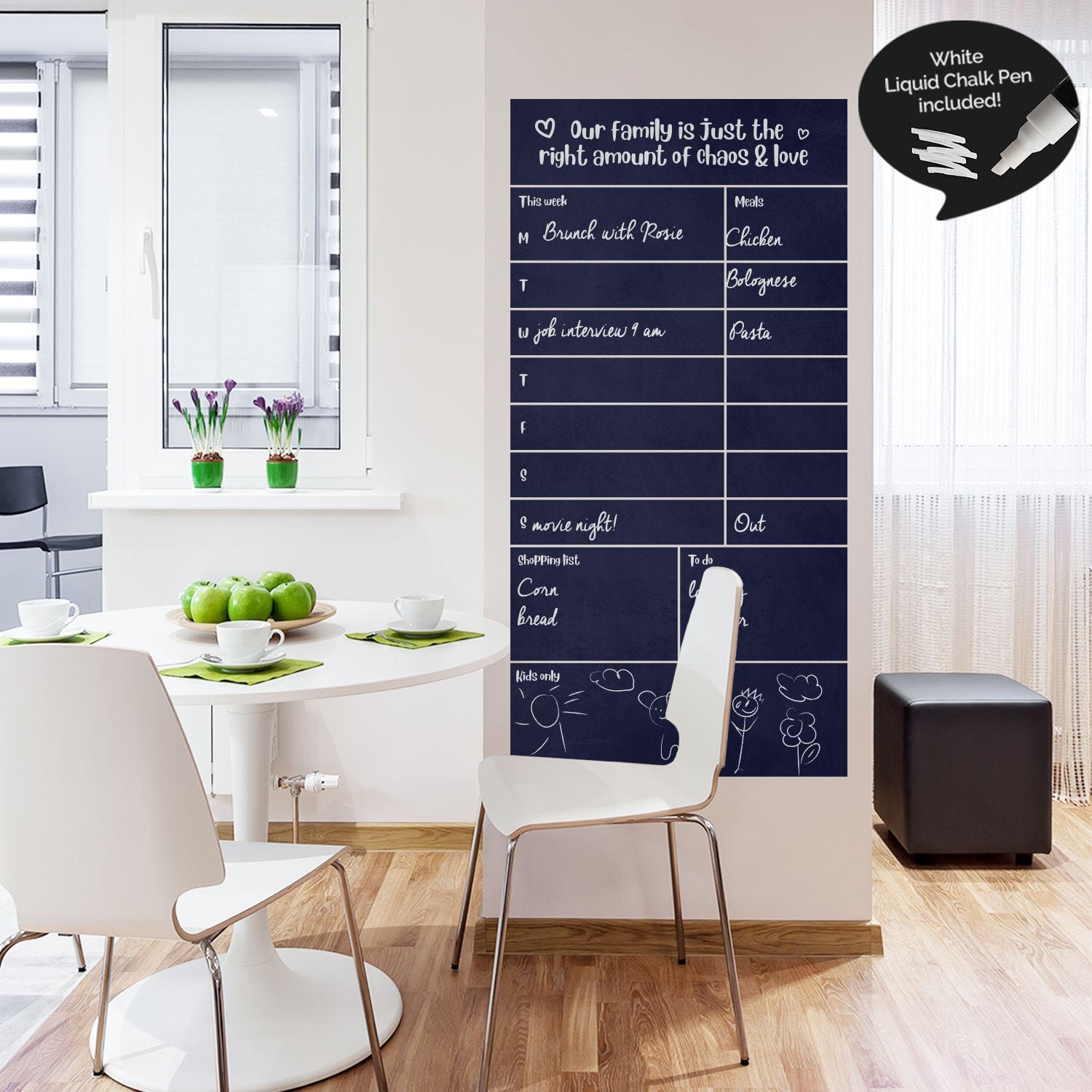 family-weekly-wall-planner-chalkboard-planner-kitchen-wall-etsy