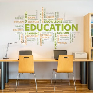 Education wall decal, Classroom Wall Decal, School office decor, Classroom Decor, Education sticker, School Wall Decal, College Wall Decal