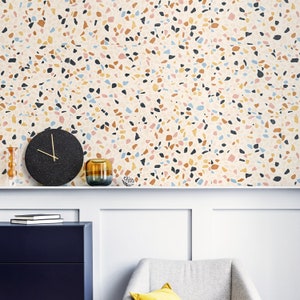 Terrazzo Kitchen and Bathroom Backsplash Panel, Terrazzo removable wallpaper, Terrazzo wall, Removable Vinyl, peel and stick wallpaper