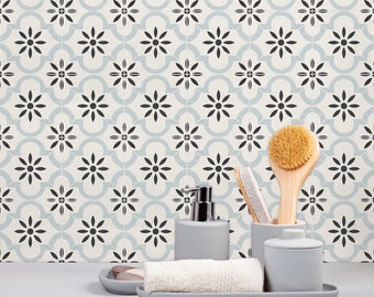 Granada Blue Tiles Backsplash Peel and Stick in Roll - Wall Decor - Crédence adhésive - Backsplash Decals - Self Adhesive Vinyl Wallpaper