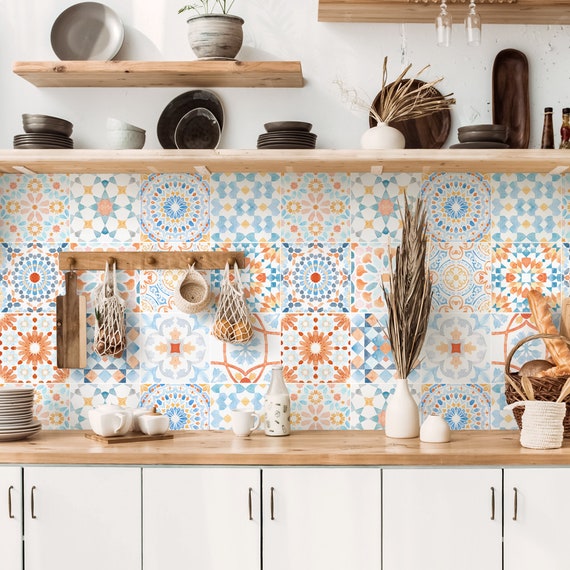 15-Pack Self-Adhesive Tile Stickers, 20x20cm, Removable & Waterproof Wall Decals For Kitchen, Bathroom & Furniture