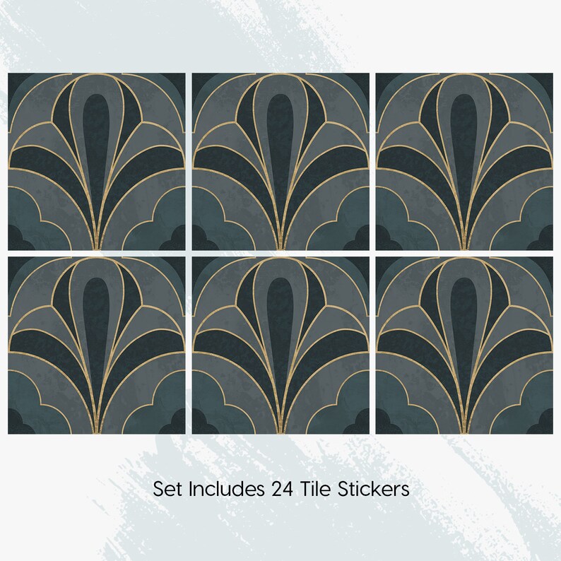 Art Deco Tiles Wall Stairs Tile Stickers Removable Etsy