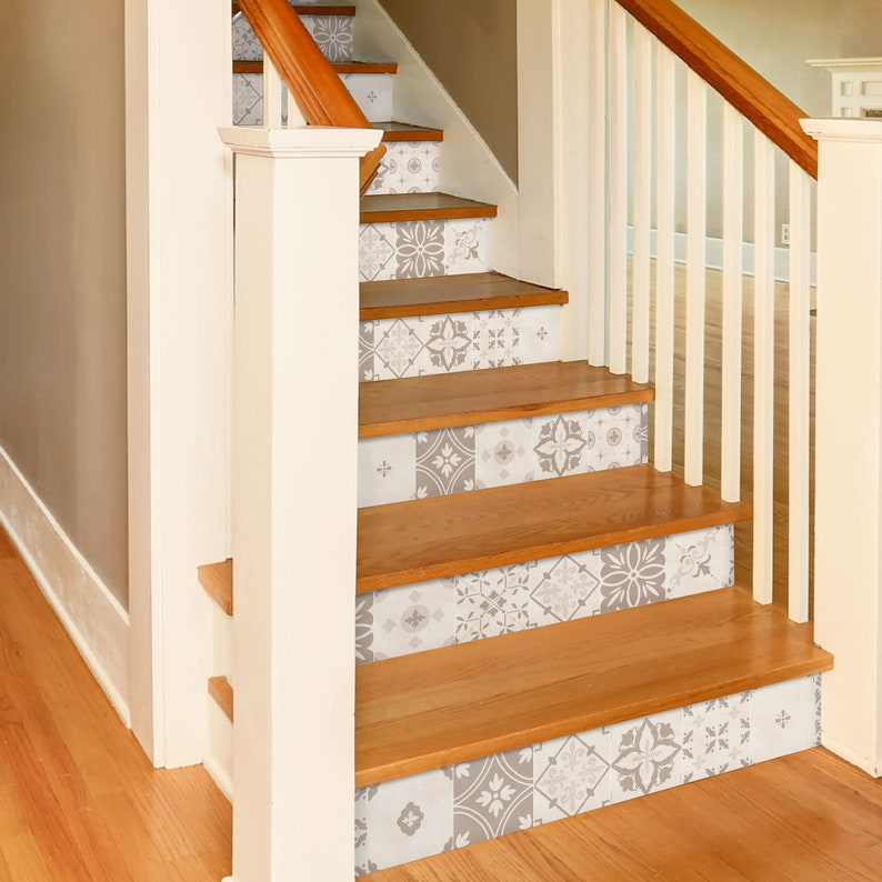 Soft Floral Stair Riser Stickers Pack of 6 Removable Stair Etsy
