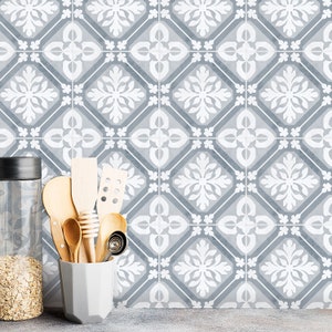 Tangier Vintage Tiles Backsplash Peel and Stick in Roll - Wall Decor - Backsplash Decals - Self Adhesive Vinyl Wallpaper
