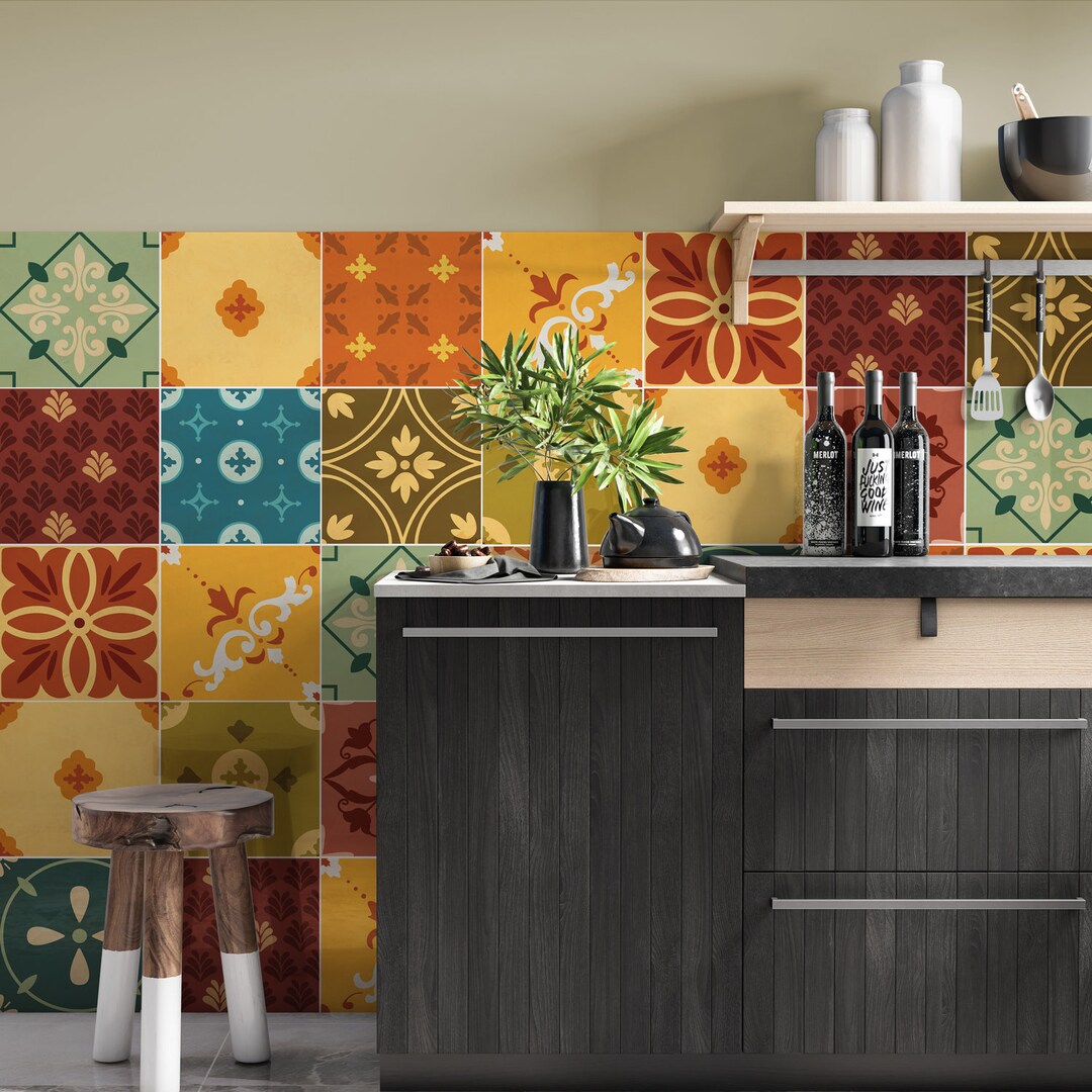 Mexican Colourful Tiles Wall Stairs Tile Stickers - Etsy