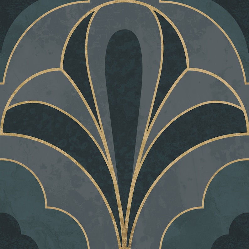 Art Deco Floor Tile Sticker Panel Peel and Stick Decal Vinyl Etsy