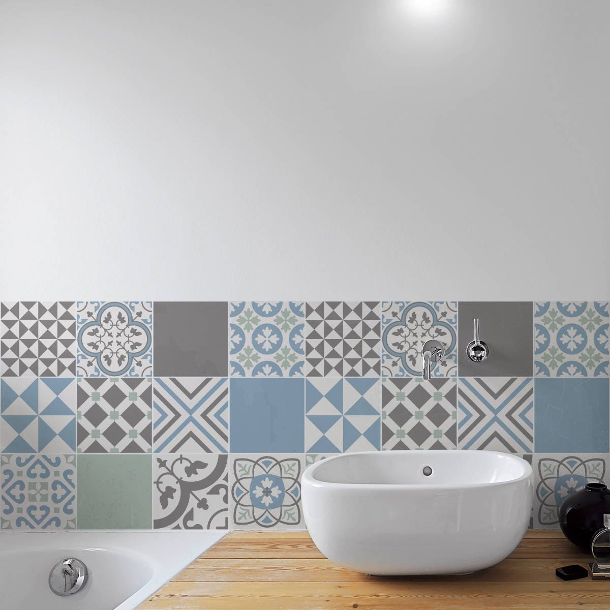 Peel and Stick Decal Portuguese Pastel Vinyl Floor Tile Sticker Panel Carreaux Vinyl Floor Tile Sticker Floor decals