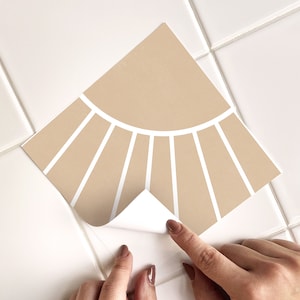 Sun Tile Sand Tile Decals - Self-Adhesive Wall & Floor Tile Stickers - PACK OF 12