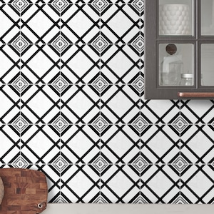 Studio Black Kitchen and Bathroom Backsplash - Removable Vinyl Wallpaper - Peel & Stick Backsplash Panel