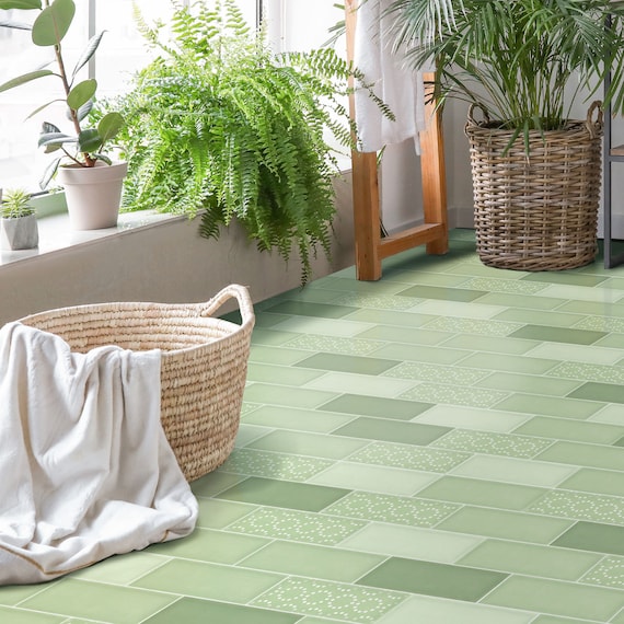 Green floor tiles deals