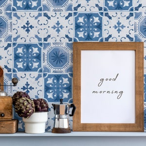 Santorini Blue Kitchen Backsplash Peel and Stick Roll - Wanddeko - Selbstklebende Vinyl-Tapete
