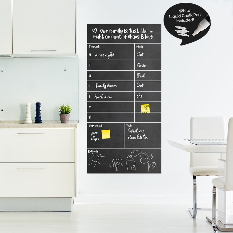 family-weekly-wall-planner-chalkboard-planner-kitchen-wall-etsy