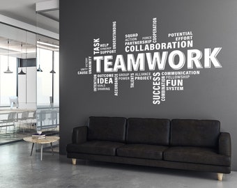 Teamwork Wall Decal, Teamwork Decal, Office Wall Art, Office Decor, Office Wall Decal, Office Wall Decor, Office Decals, Motivational Art