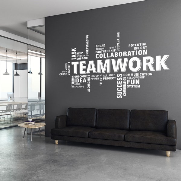 Teamwork Wall Decal, Teamwork Decal, Office Wall Art, Office Decor, Office Wall Decal, Office Wall Decor, Office Decals, Motivational Art