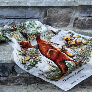 Vintage Australian Linen Tea Towel / by Heil / Australian Kangaroo / Pure Linen / Made in Poland / Australian Souvenir