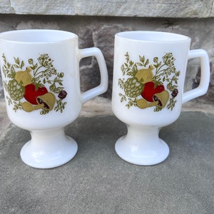 Set of 2 Vintage Corning Spice of Life Coffee Mugs / Grandmug / Vintage Corning Tall Mushroom Mugs / Grandmug Spice of Life by Corning
