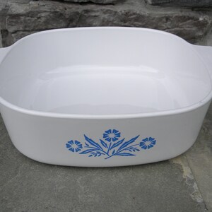 Vintage Corning Ware Cornflower Blue 2 Liter Pan / A-2-B  Corning Ware / Cornflower Blue Casserole / Square Corning Pan