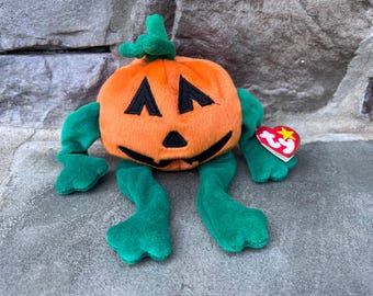 Vintage 1998 Ty Beanie Baby Pumkin Hang Tag Intact Halloween