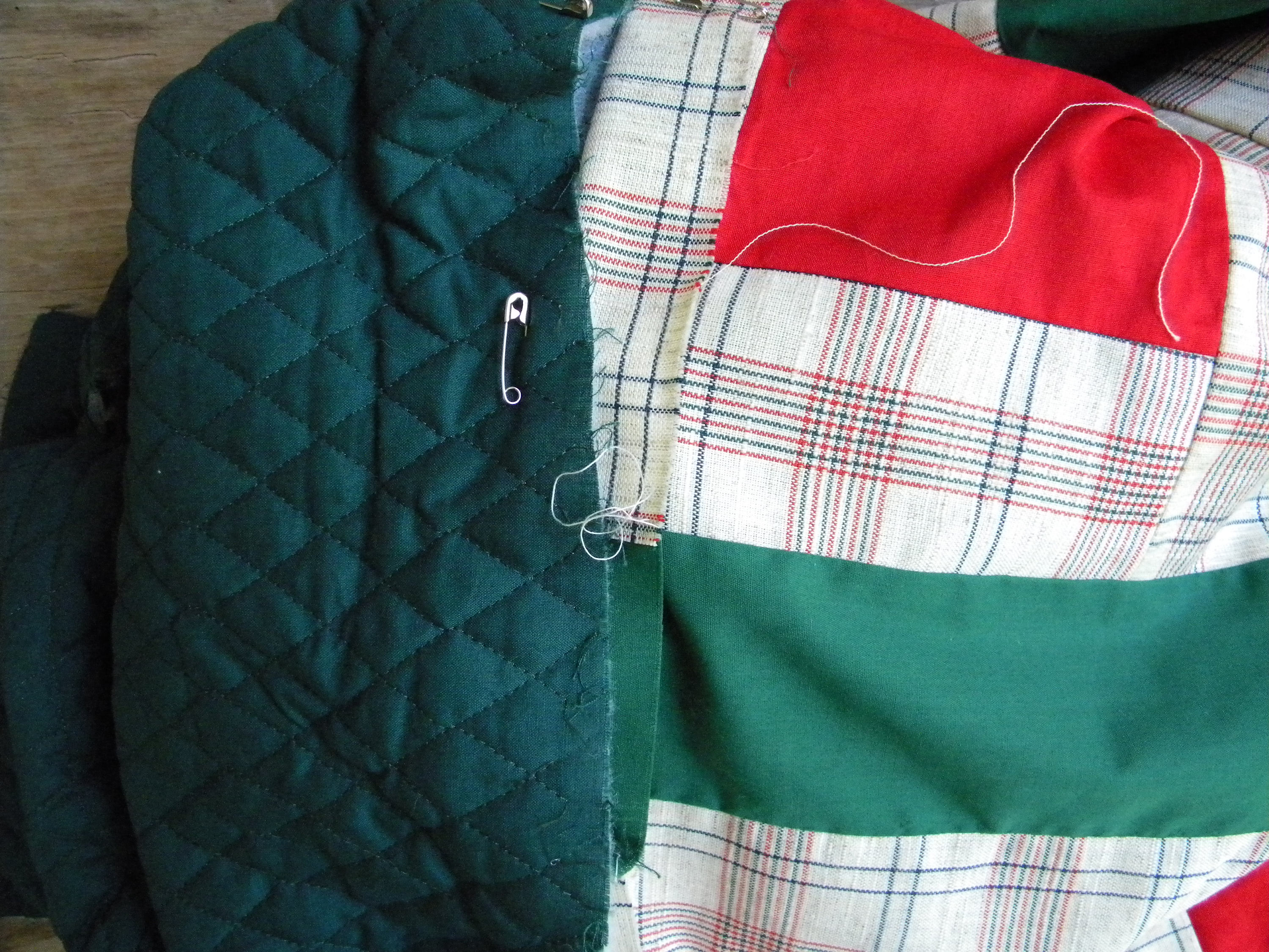 Vintage Patchwork Quilt Top and Bottom / Christmas Quilt / Etsy