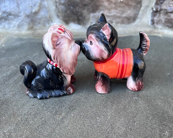 Vintage Kissing Yorkies Salt and Pepper Shakers / Etsy