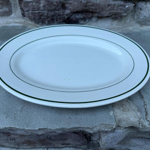 Vintage Buffalo Restaurant Ware Serving Platter / Made in USA / 13 Inch Platter / Oval Platter / Buffalo Pottery