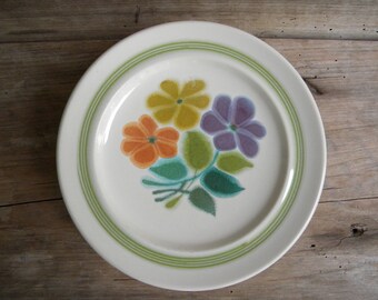Franciscan Earthenware Floral Salad Plate / 1970&#39;s Franciscan USA Floral Pattern / Franciscan Floral 8 inch Plate