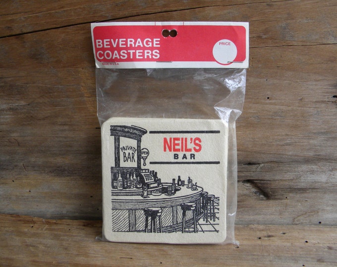 Vintage Beverage / Bar Coasters Made in USA / Tony's Bar / Pack of 6 Etsy
