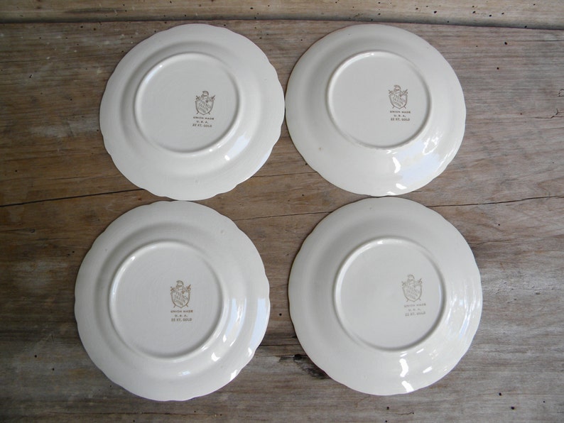 Vintage French Saxon China Dessert Plates / Made in USA / 22 Etsy