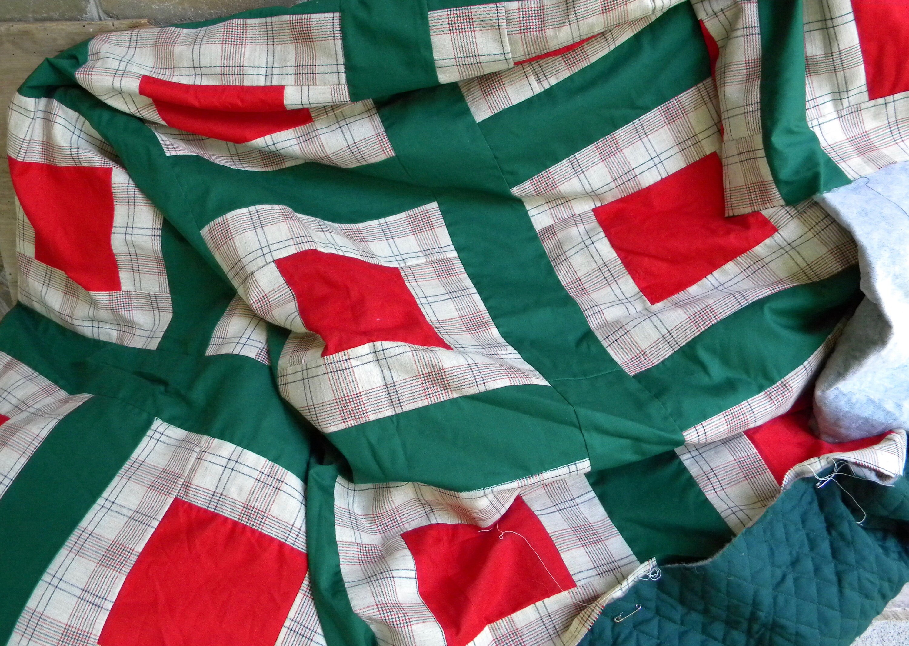 Vintage Patchwork Quilt Top and Bottom / Christmas Quilt / Etsy