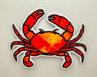 Stained Glass Crab Vinyl Sticker