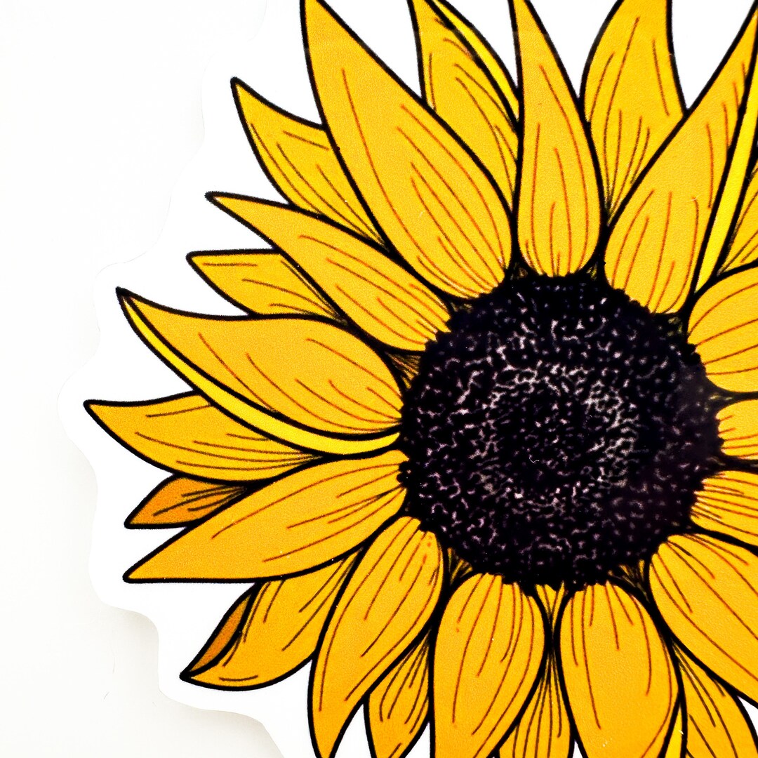 Sunflower Vinyl Sticker - Etsy