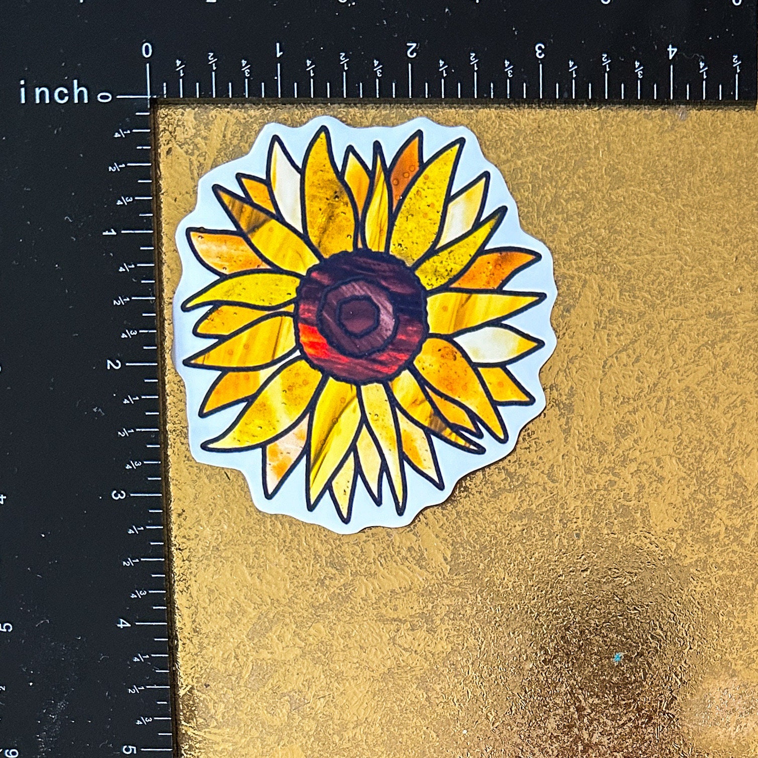 Stained Glass Sunflower Vinyl Sticker - Etsy