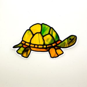 Stained Glass Turtle Vinyl Sticker