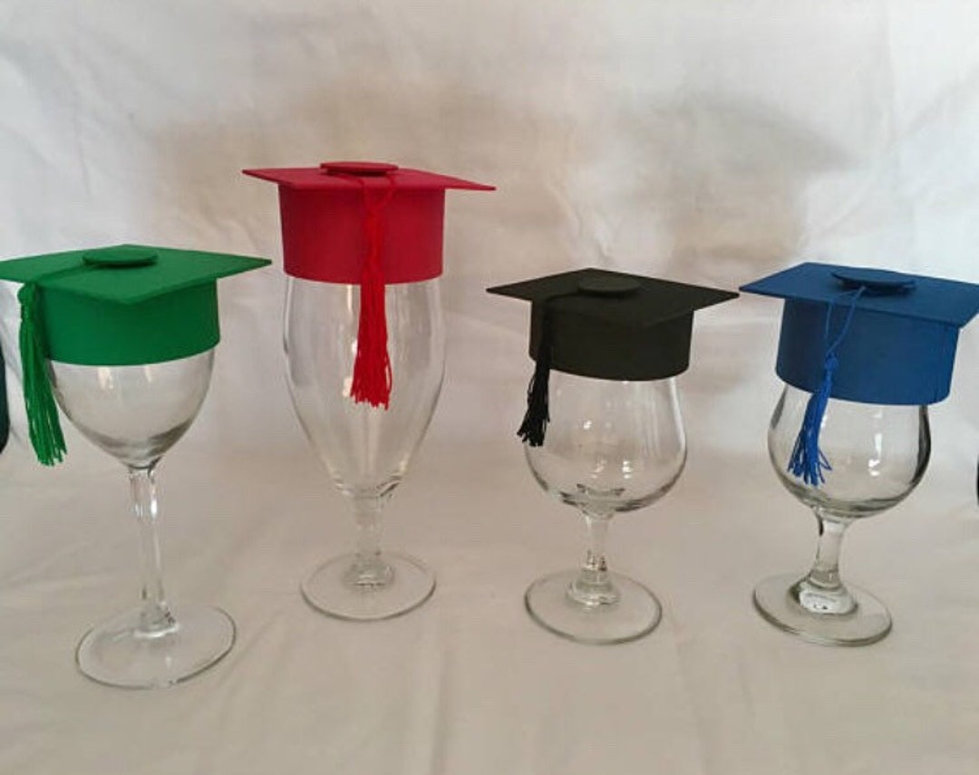 25 Pieces Graduation Cap for Wine Glasses Great for Etsy