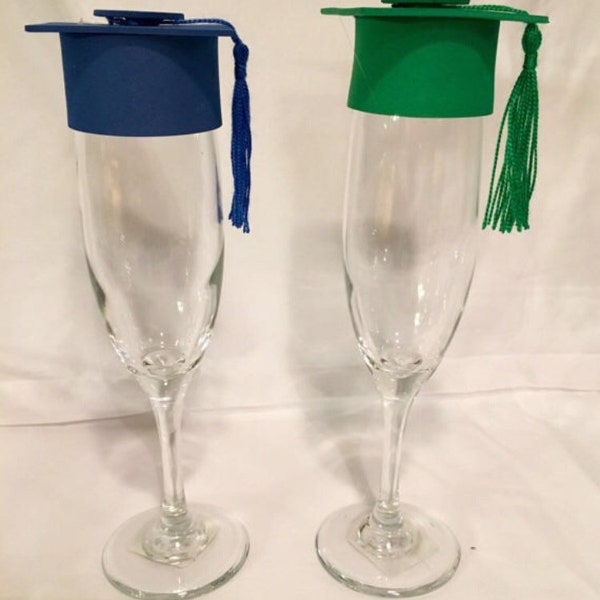 15 pieces Graduation Cap for flute glass.NOTE: tassels and flute glass are not included